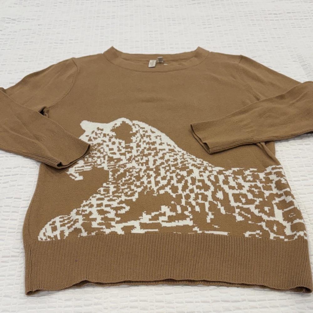 Madison Tan Jaguar 100% Cotton Sweater